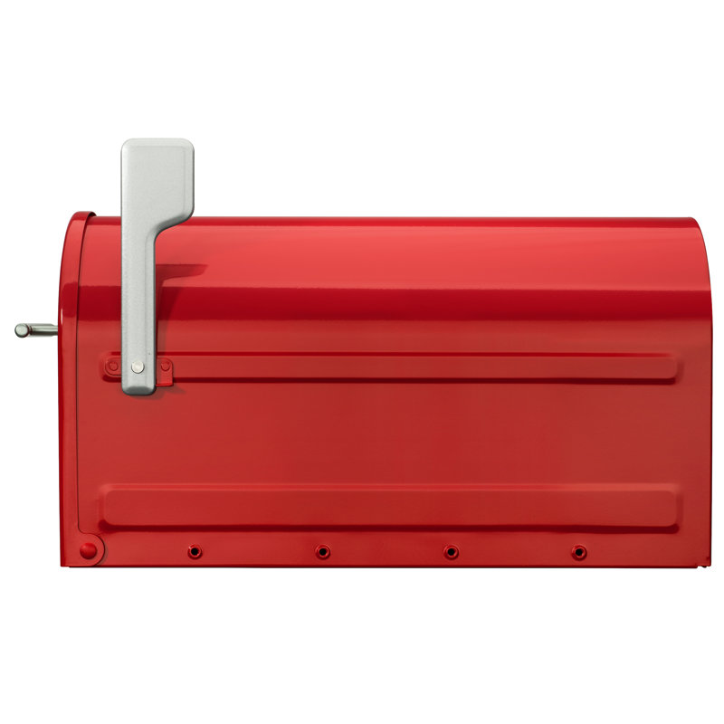 Boulder Post Mounted Mailbox, Red