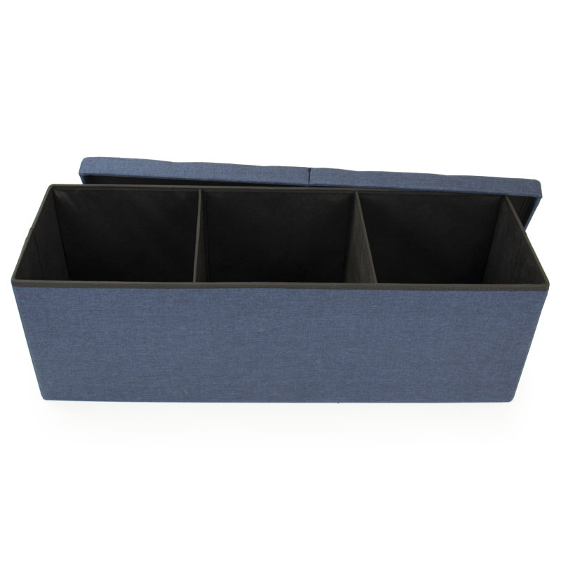 Banc de rangement en tissu, Bleu