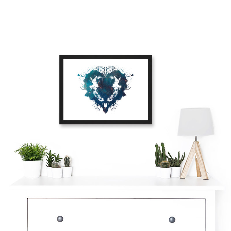 Ink Splat Thistle Heart Scotland - Single Picture Frame Print