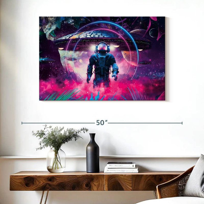 Kelan, astronaute et vaisseau spatial, H 26 po x l 39 po