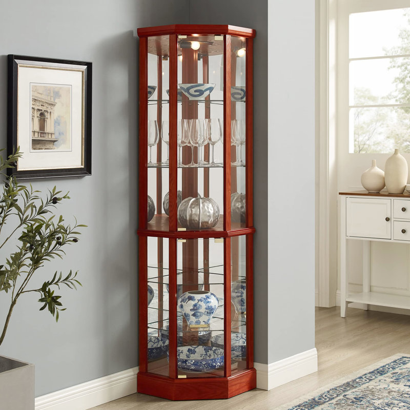 Vitrine ajustable Cargile, Cerisier