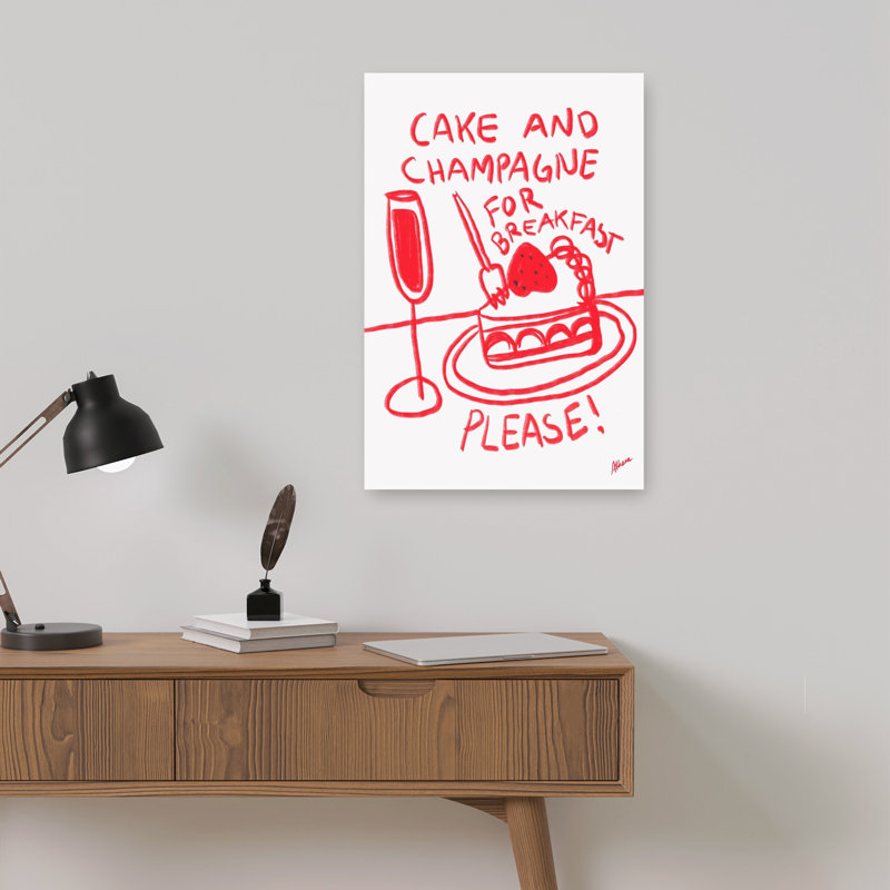 «Cake Breakfast Playful Whimsical Contemporary», reproduction d'art mural, 18" H x 12" W