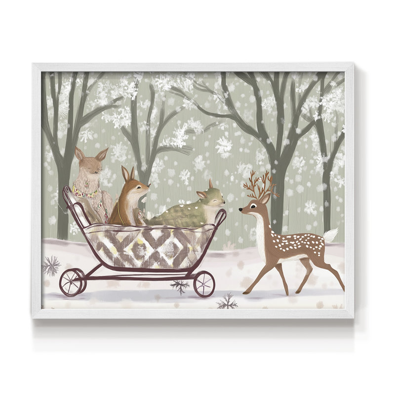 Chirstmas Art-XLVI -Framed Print - Restickable, H 11 po x l 14 po, Blanc