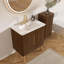 Meuble-lavabo double avec lavabo et portes à fermeture en douceur-508064116