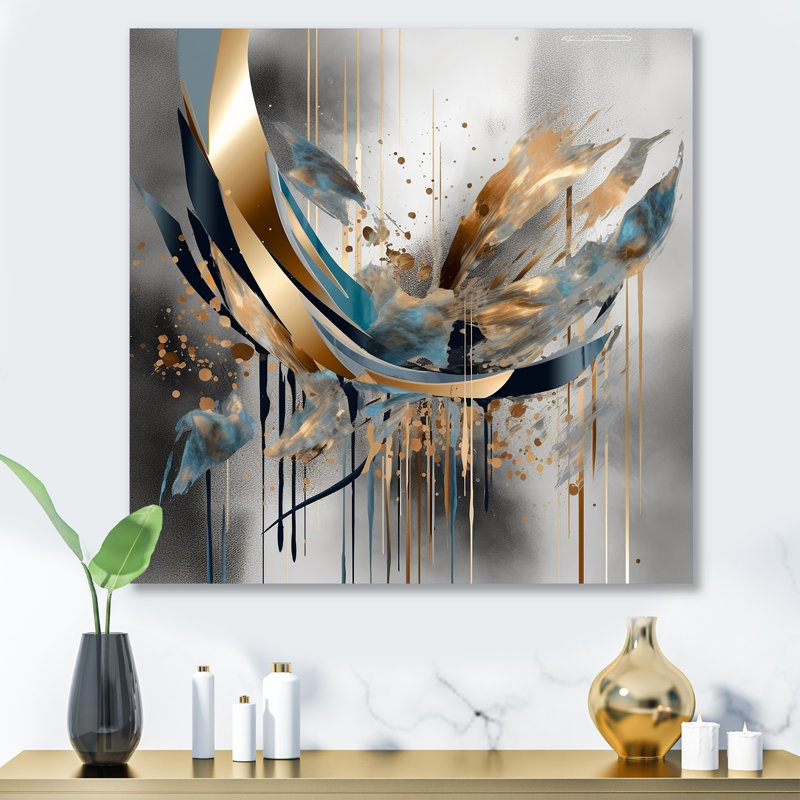 Formes abstraites et lignes infinies II - formes abstraites, art mural en métal, H 16 po x l 16 po
