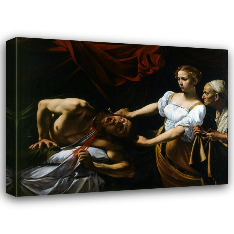 «Judith Beheading Holofernes» par Caravaggio - Art mural sur toile tendue avec châssis, H 18 po x l 14 po