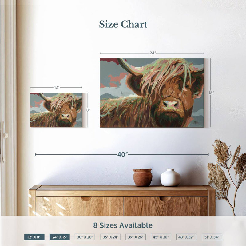 Brampt Serious Highland Cow, H 16 po x l 24 po
