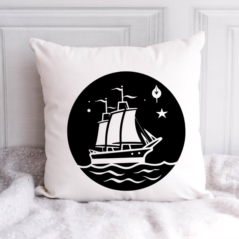 Nautical Sea Life_442 - Coussin décoratif avec coussin décoratif, H 16 po x l 16 po