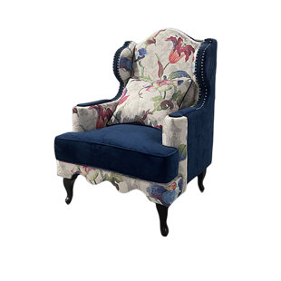 Fabric carved recliner and sponge cushion Upholstered Wingback Chair