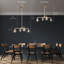 Luminaire suspendu spoutnik linéaire moderne à 4 lumières