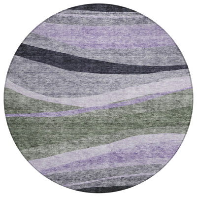 Athena Green Washable Indoor-Outdoor Rug - 