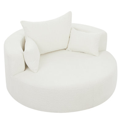 Fauteuil d'appoint pivotant en chenille 360 ° avec coussins amovibles