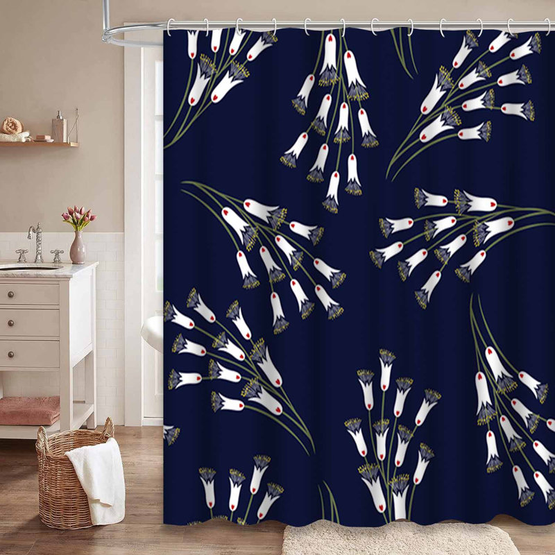 Mignon petit rideau de douche avec 12 crochets, L 72 po x l 72 po