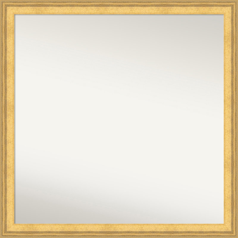 Owen Gold Non-Beveled Wood Framed Wall Mirror, 29" x 29"