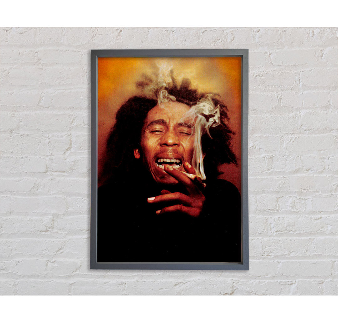 Bob Marley Laugh - Einzelner Bilderrahmen Kunstdrucke auf Leinwand