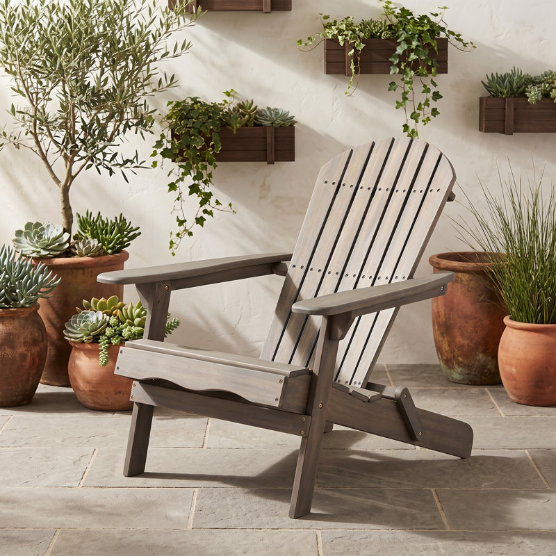 Chaise Adirondack pliante en bois, Gris