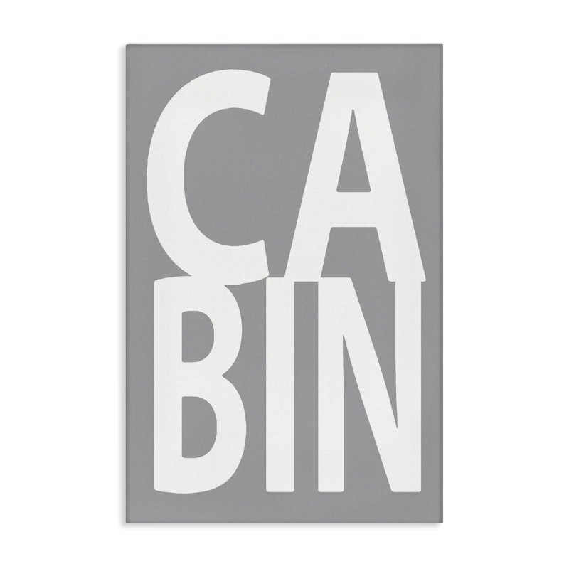 «Cabin Word» sur toile grise par Jamie MacDowell, H 24 po x l 16 po