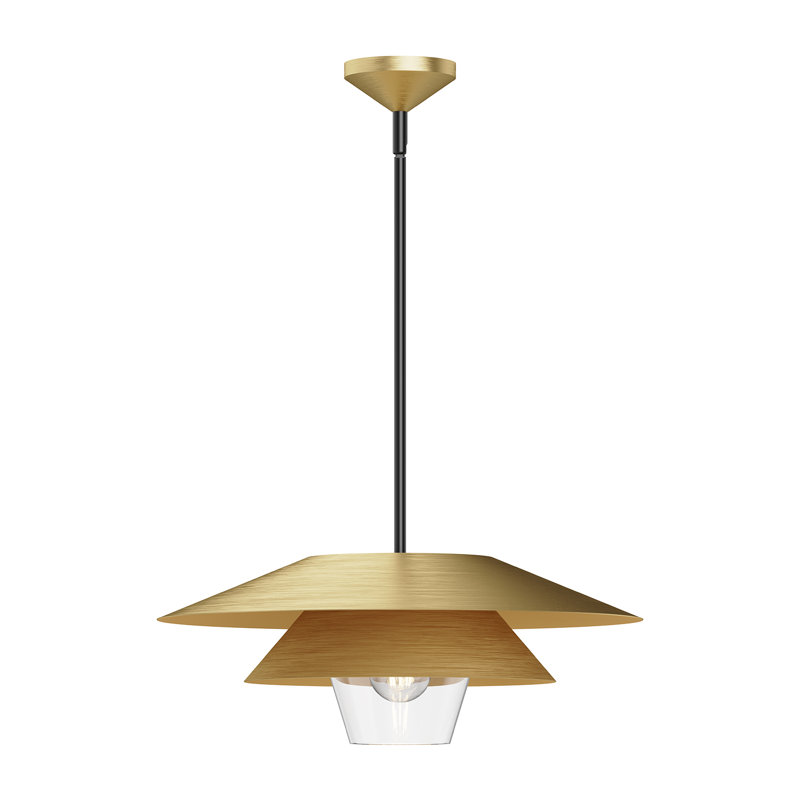Davant 1 - Light Cone Pendant, Brushed Gold, 7.75" H x 19.5" W x 19.5" D