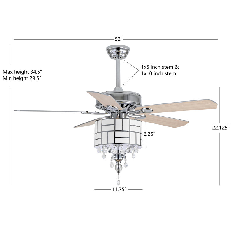 Maestas 52'' Ceiling Fan with Light Kit