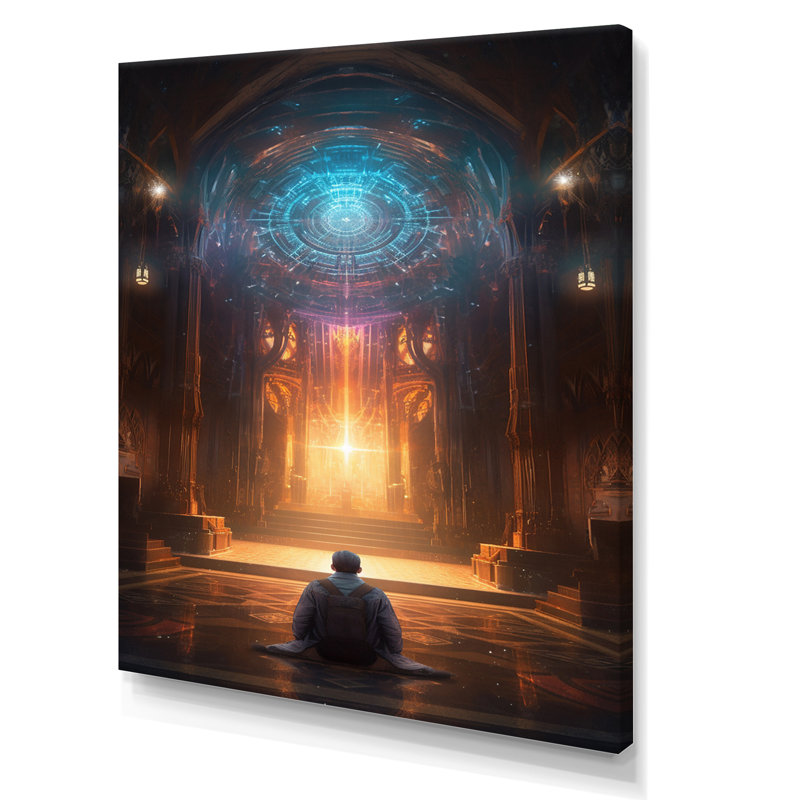 "Inner Light Connection Space Meditation", reproduction sur toile, Toile tendue, H 40 po x l 30 po x P 1,5 po