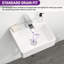 Lavabo mural rectangulaire en céramique blanche de 34,5 x 29,5 cm (13,6 x 11,6 po), petit lavabo suspendu avec un seul trou pour robinet, bonde de 4,4 cm (1,75 po), pour salles de bain et salles d'eau compactes.