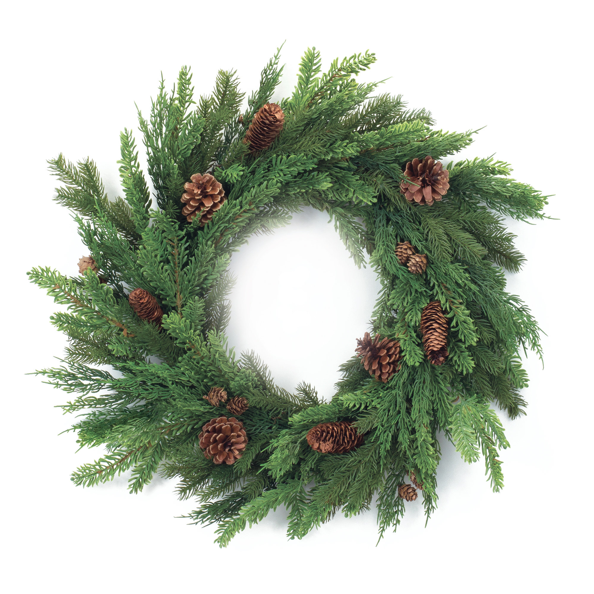 The Holiday Aisle® Faux Pinecone 27'' Wreath | Wayfair