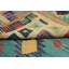 Tapis kilim en laine bleu clair tissé à plat 7 x 10