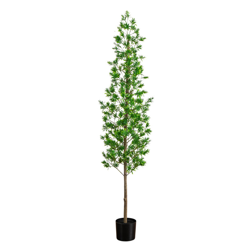 Arbre artificiel UV Podocarpus (intérieur / extérieur), H 72 po x l 18 po x P 18 po