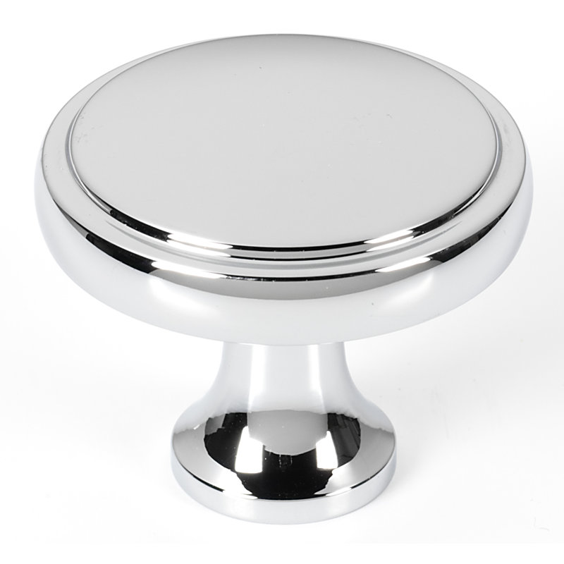 Poignée champignon 1 1/4 po de diamètre, H 1,5 po x l 1,5 po x P 1,25 po, Chrome poli