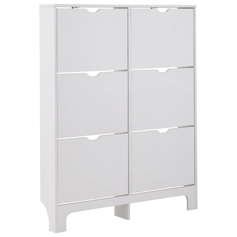 12 Pair Flip Down Shoe Storage, White