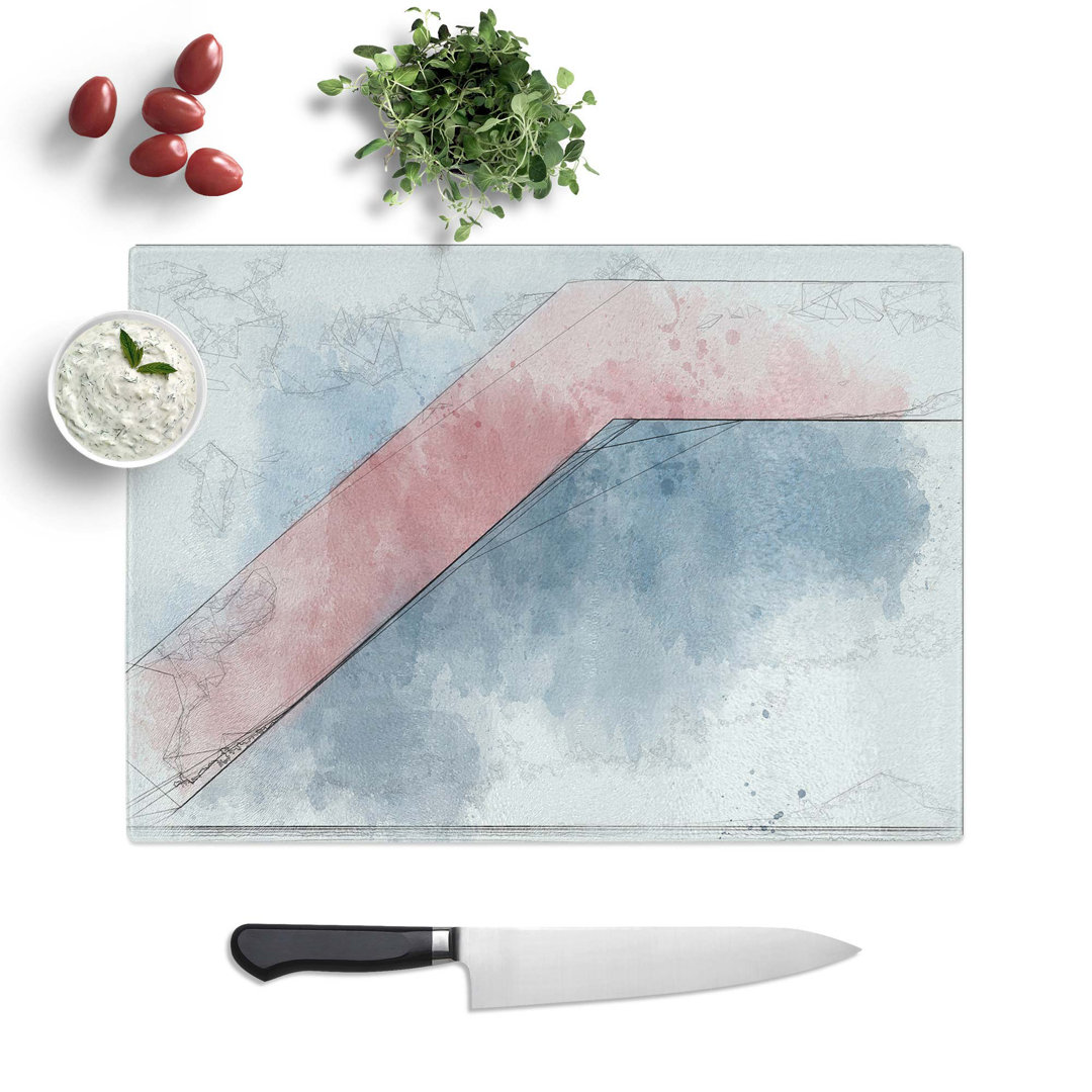 Glass Heading Down in Abstract Chopping Board