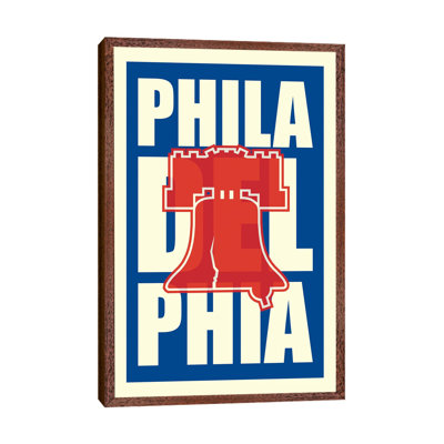 Philadelphia Typography Liberty Bell by Benton Park Prints - Print on Canvas