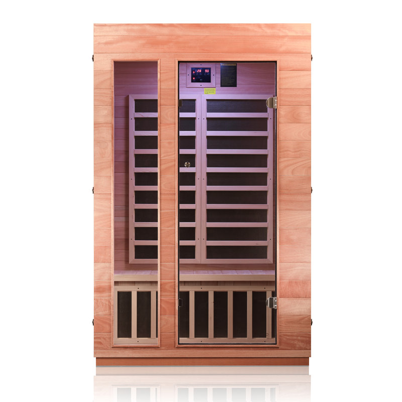 2-Person Indoor Infrared Sauna Room, 7 Low-EMF Panels, 1730W, 7-Color LED, Energy-Efficient Design Sauna Room