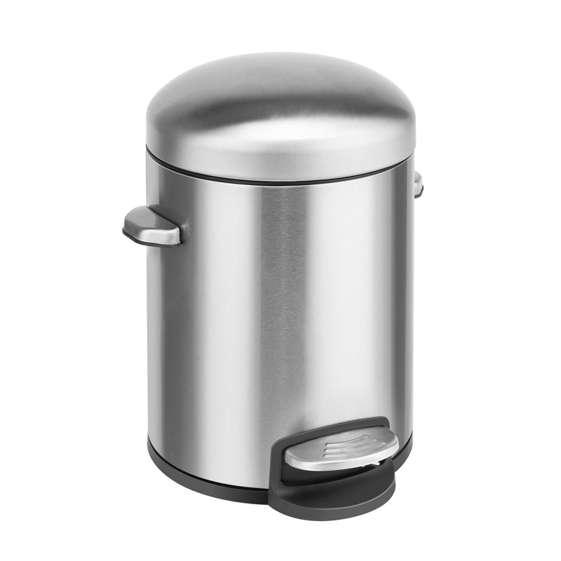 1.3 Gallon Brushed Stainless Steel Step Trash Can
