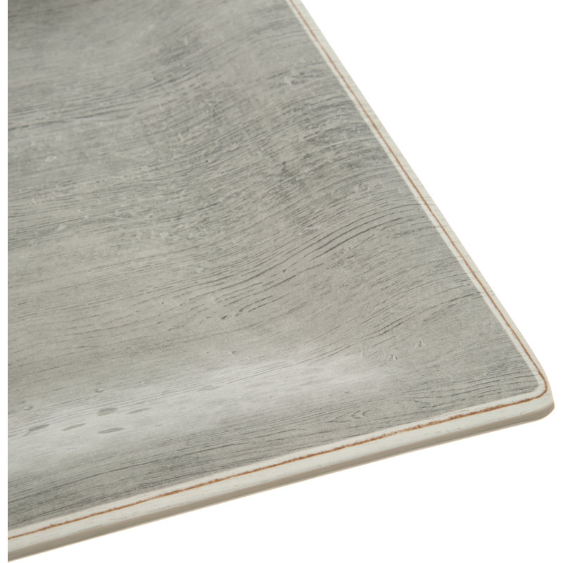 Grove 10.5" Melamine Square Dinner Plate, Smoke