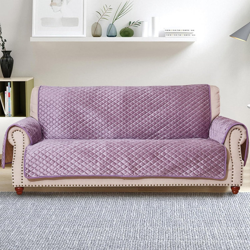 Housse antidérapante pour canapé (68/78 po), Mauve 100% polyester, H 75,5 po x l 124 po x P 68 po