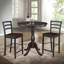 Table de bar ronde classique noire à piédestal de 36 pouces avec design peu encombrant-1938097180