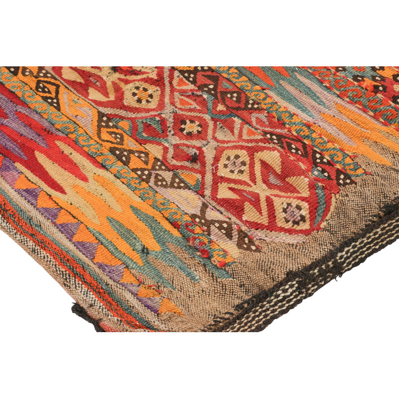 Kilim & Flat Weave One-of-a-Kind 3'4X4' Hand Knotted Area Rug