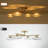 Modern Linear Ellipse Ribbed Glass 4-Light Dimmable LED Semi-Flush Mount
