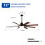 Ventilateur de plafond intérieur / extérieur 72 pouces avec lumière et télécommande, conception à 8 pales en noir et rouge