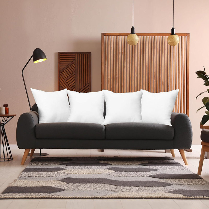 Ensemble de 4 housses de coussins décoratifs de Noël pour l'hiver, décoration de Noël pour canapé-lit, Blanc, Carré 18 po