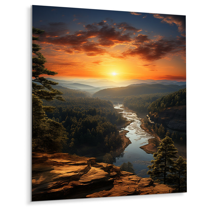 Paysage de Géorgie - salon d'art mural en métal Georgia, H 32 po x l 16 po