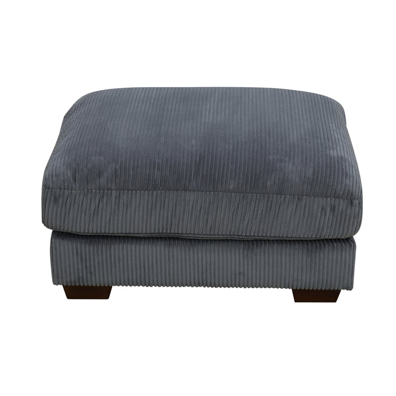 Sydnea 6-Piece 123" Wide Premium Corduroy Reversible Living Room Modular Sectional Sofa with Ottoman, Gray Corduroy