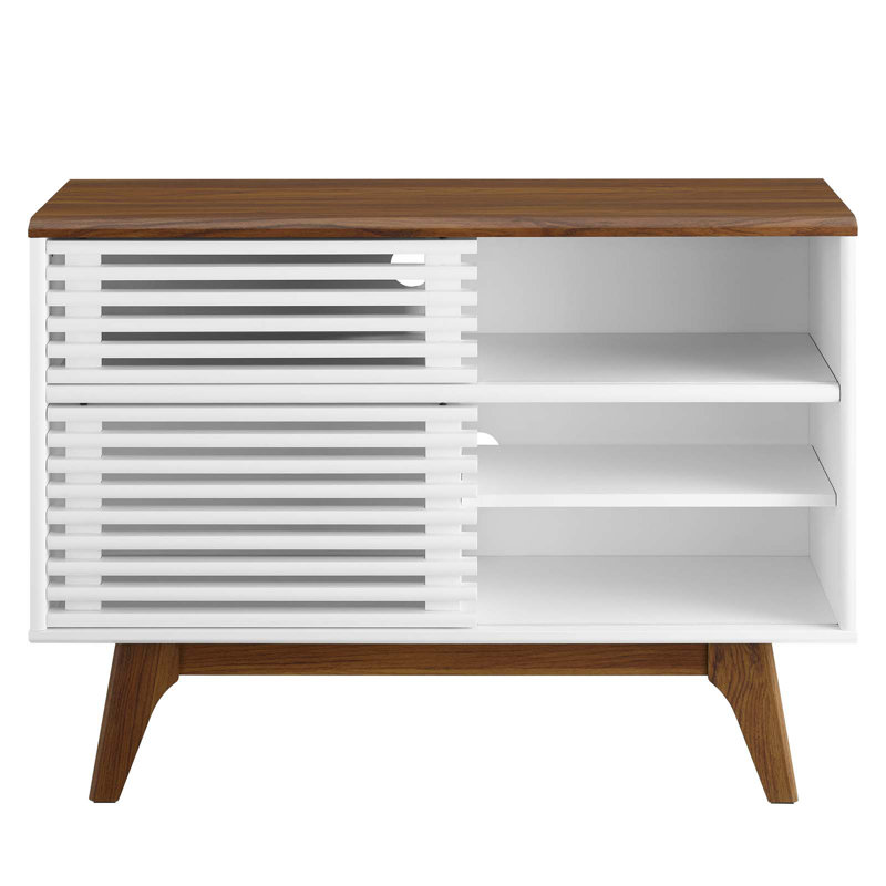 Render Two-Tier Display Stand, Walnut/White