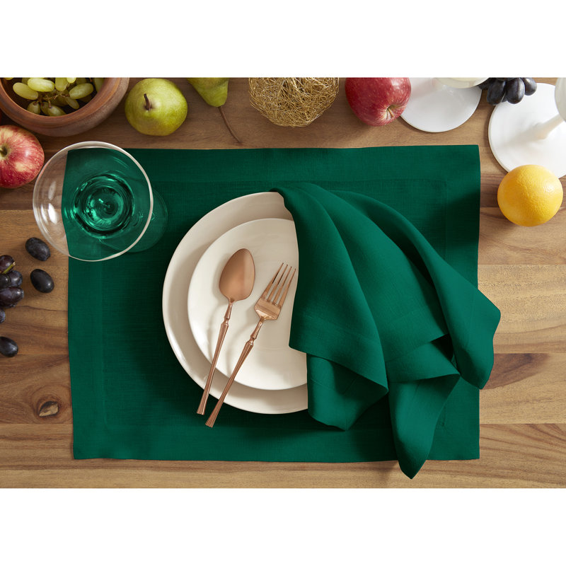 Sonoma - 100% Pure Linen Dinner Napkins (Prewashed), Green