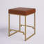 Tabouret rembourré Wilmore brun clair et or Wilmore-47981637