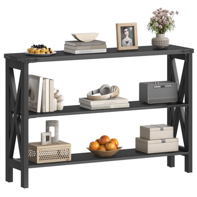 Console 47,2 po avec 3 tablettes et structure en forme de X