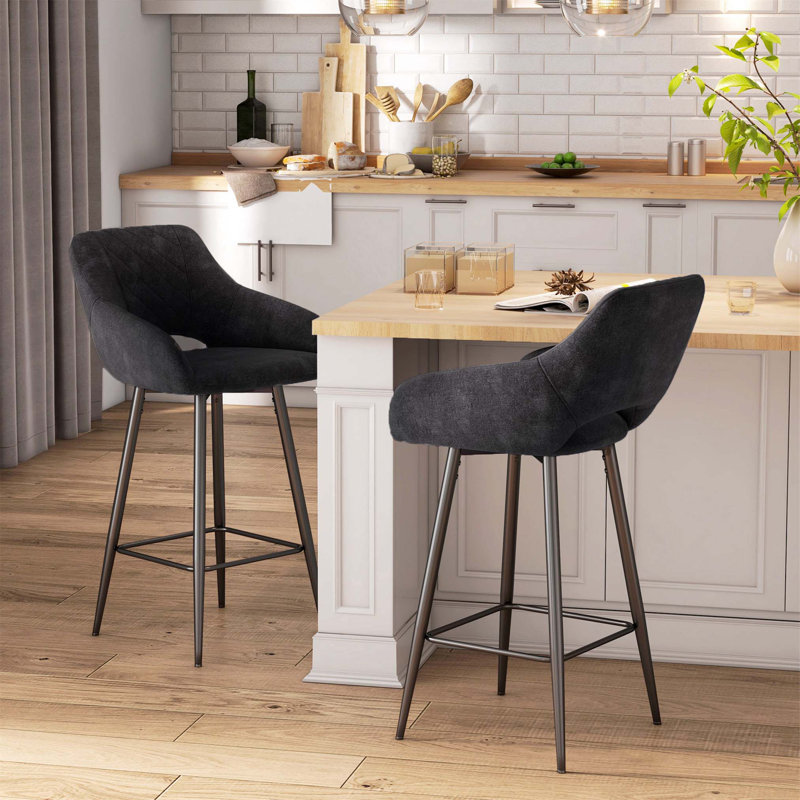 Bigvai Counter Stool with Metal Frame, Dark Grey