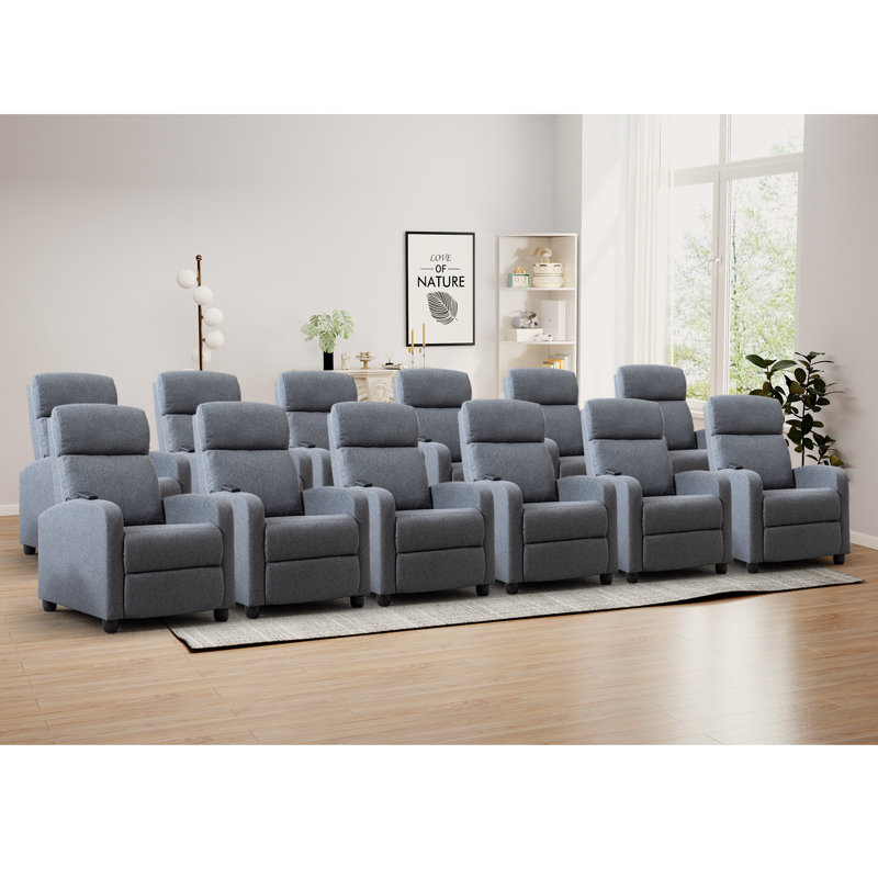Siège de cinéma individuel de 25,59 po de largeur et massage doux avec télécommande (ensemble de 12) 