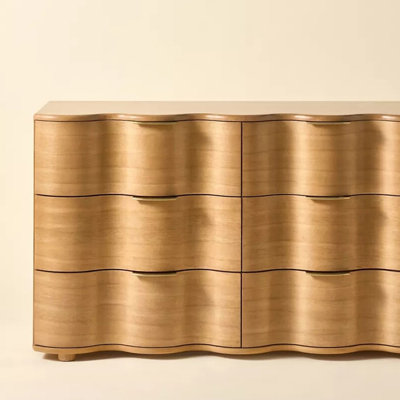 Wave-shaped six-drawer storage cabinet